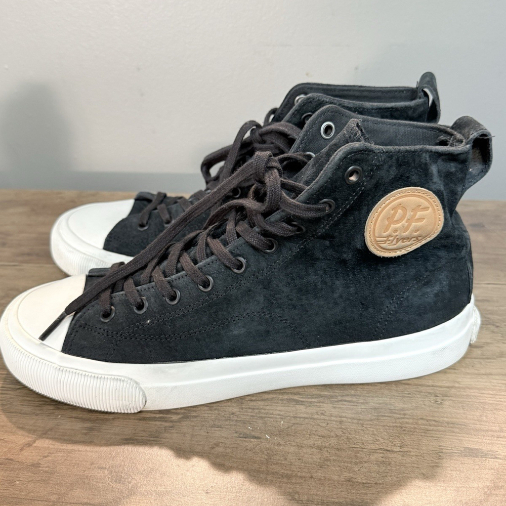 PF Flyers Vulcanized Posture foundation Black Suede unsex W10.5/M9 Hi top
